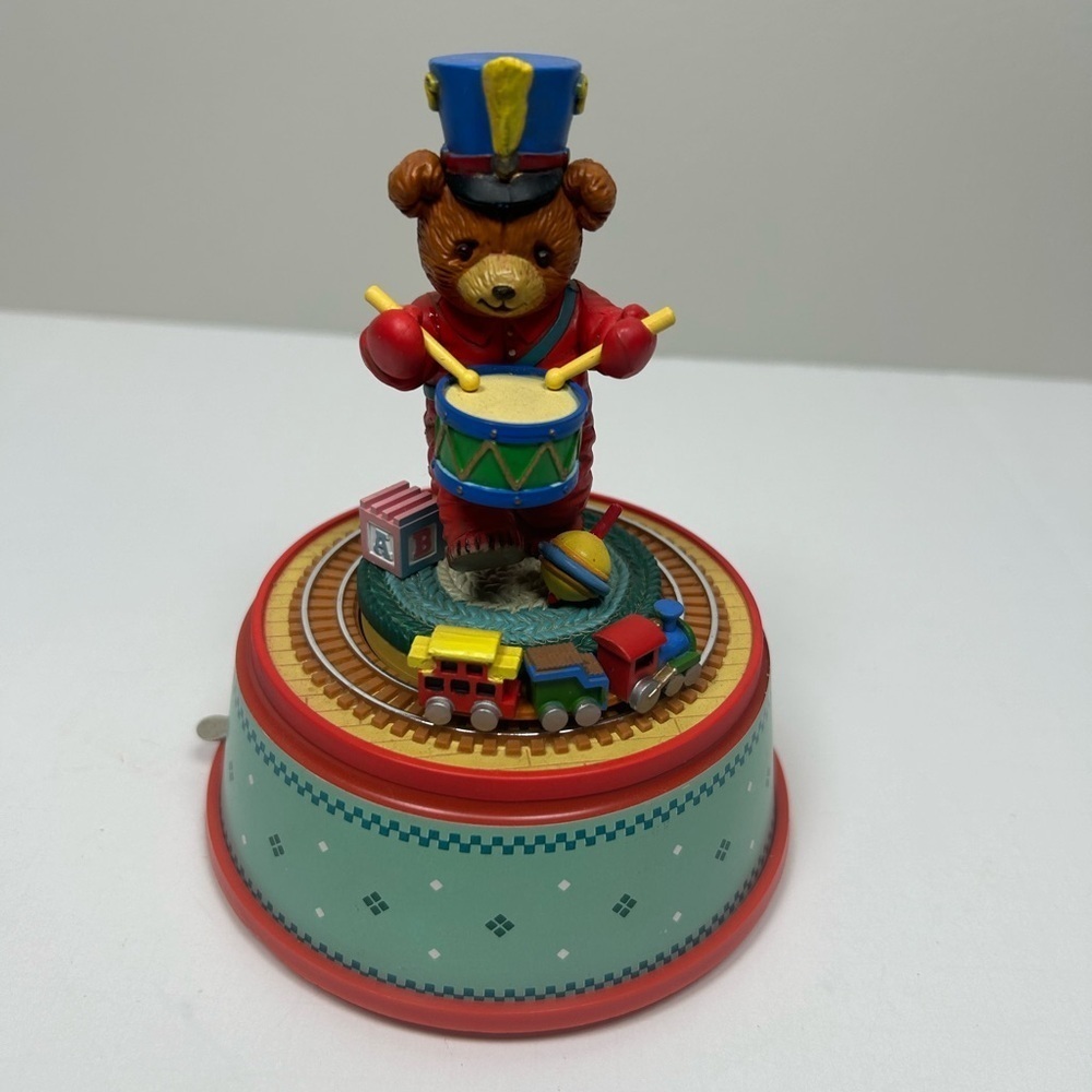 Vintage Enesco 1988 Small World Of Music Little Drummer Bear Music Bear Box